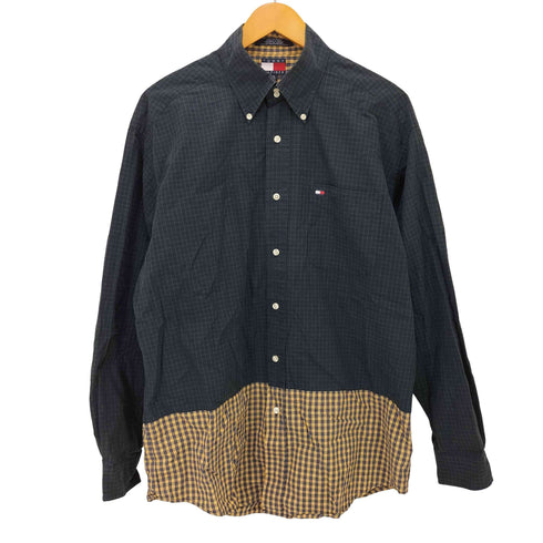 トミーヒルフィガー TOMMY HILFIGER ロゴ刺繍切替デザインB/Dチェックシャツ メンズ JPN:M