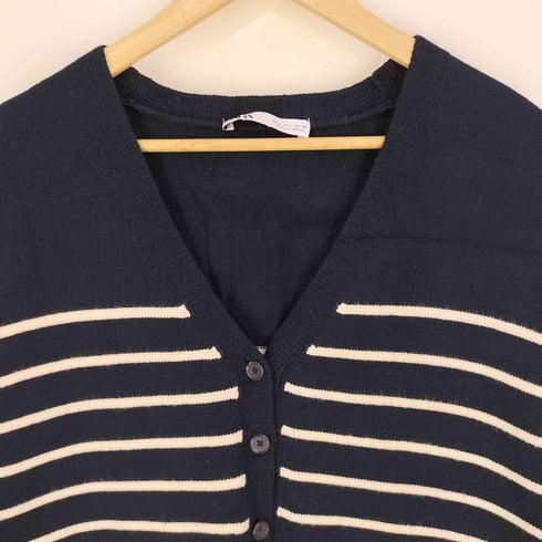 ザラ ZARA 前ボタン ボーダーニットベスト レディース import:L