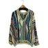 クージー COOGI オーストラリア製 マルチカラー Vネック 3Dニット コットンニット メンズ import:L