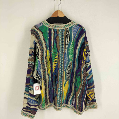クージー COOGI オーストラリア製 マルチカラー Vネック 3Dニット コットンニット メンズ import:L