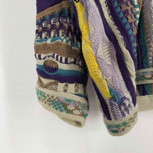 クージー COOGI オーストラリア製 マルチカラー Vネック 3Dニット コットンニット メンズ import:L