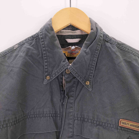 ハーレーダビッドソン HARLEY-DAVIDSON ボタンダウン ワークシャツ メンズ import:L