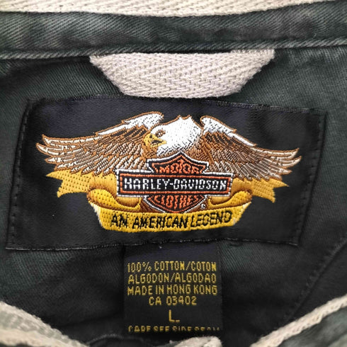ハーレーダビッドソン HARLEY-DAVIDSON ボタンダウン ワークシャツ メンズ import:L