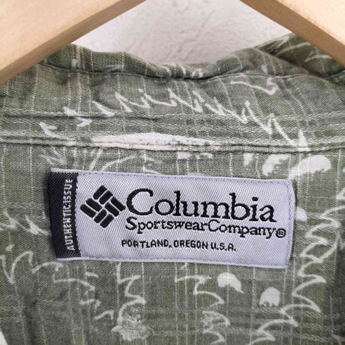 コロンビア Columbia リーフ柄 レギュラーカラーシャツ メンズ