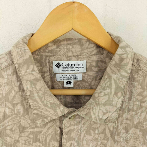コロンビア Columbia リーフ柄 ボックス レギュラーカラーシャツ メンズ import:L