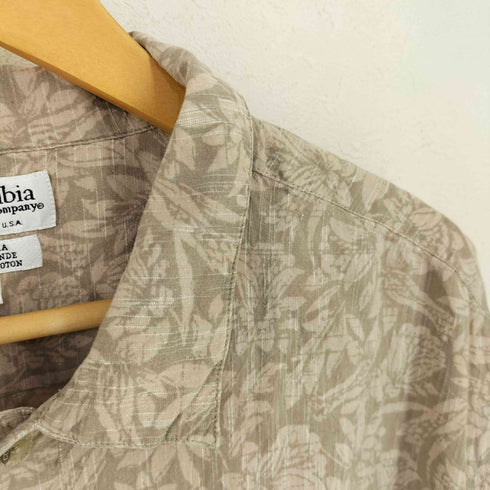 コロンビア Columbia リーフ柄 ボックス レギュラーカラーシャツ メンズ import:L