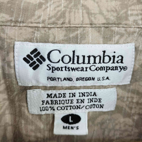 コロンビア Columbia リーフ柄 ボックス レギュラーカラーシャツ メンズ import:L