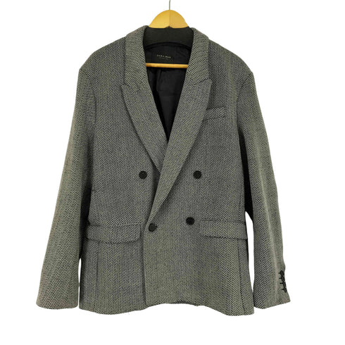 ザラマン ZARA MAN ヘリンボーン1Bウールテーラードジャケット メンズ import:L