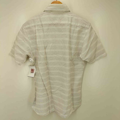 バーバリーブラックレーベル BURBERRY BLACK LABEL ホース刺繍ハーフボタンボーダーシャツ メンズ JPN:2