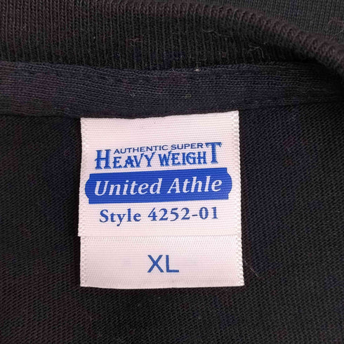 ユナイテッドアスレ UNITED ATHLE BLACK プリントクルーネックTシャツ メンズ JPN:XL