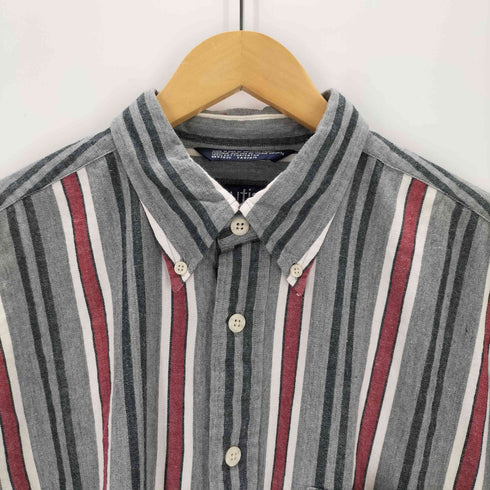 ノーティカ NAUTICA 90s USA製 ストライプ ボタンダウンシャツ メンズ JPN:L