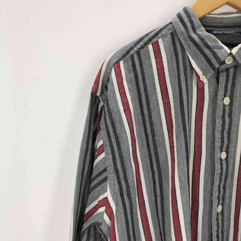 ノーティカ NAUTICA 90s USA製 ストライプ ボタンダウンシャツ メンズ JPN:L