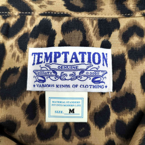 テンプテーション Temptation レオパード柄 オープンカラーシャツ メンズ JPN:M