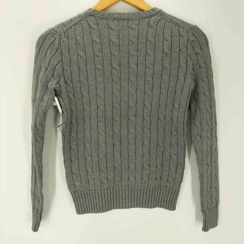 ポロラルフローレン POLO RALPH LAUREN ポニー刺繍ロゴ 編み込み クルーネックニット レディース import:XS