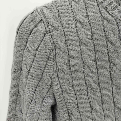 ポロラルフローレン POLO RALPH LAUREN ポニー刺繍ロゴ 編み込み クルーネックニット レディース import:XS