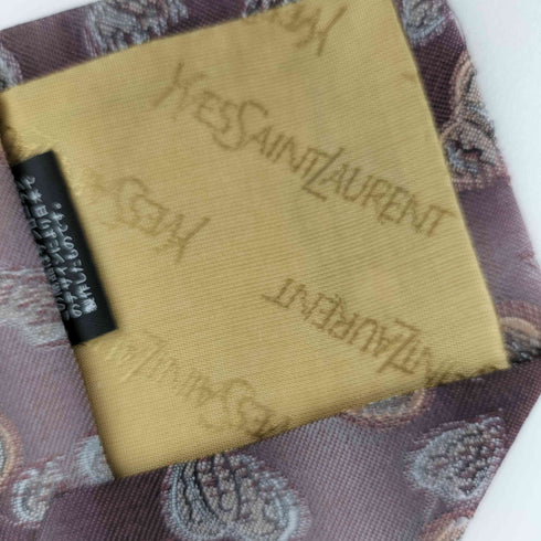 イヴサンローラン Yves Saint Laurent 総柄シルクネクタイ メンズ