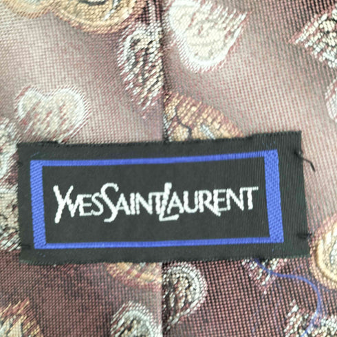 イヴサンローラン Yves Saint Laurent 総柄シルクネクタイ メンズ
