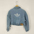 アディダスオリジナルス adidas Originals 22SS DENIM JACKET トレフォイルロゴ クロップドデニムジャケット レディース JPN:M