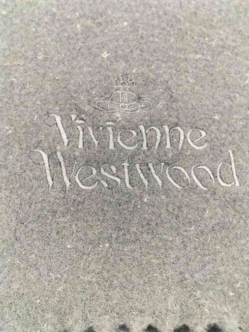 ヴィヴィアンウエストウッドアクセサリー Vivienne Westwood Accessories オーブ刺繍 ウール フリンジ マフラー レディース