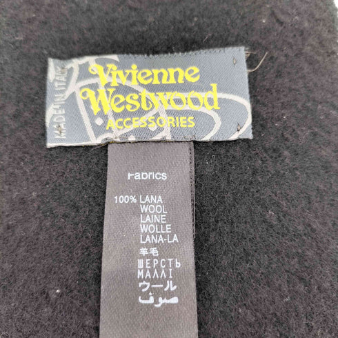 ヴィヴィアンウエストウッドアクセサリー Vivienne Westwood Accessories オーブ刺繍 ウール フリンジ マフラー レディース