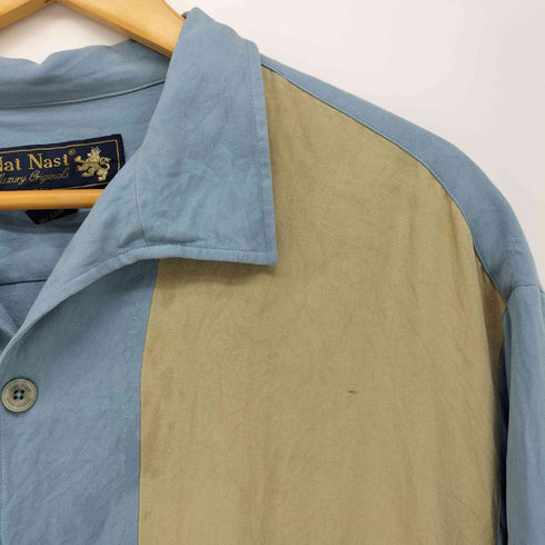 ナットナスト NAT NAST 90S シルクツートンオープンカラーシャツ ステッチ メンズ import:L