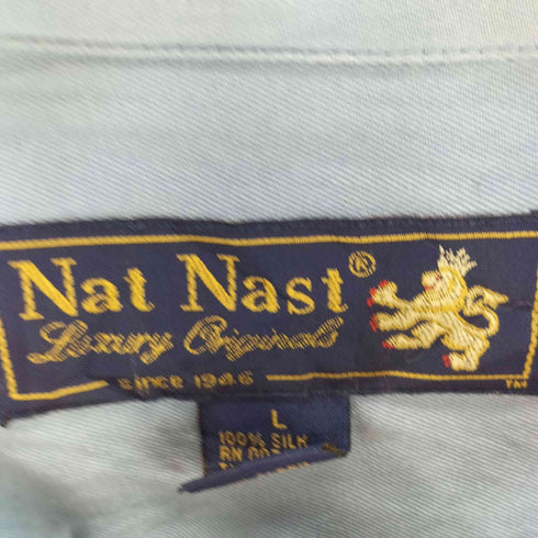 ナットナスト NAT NAST 90S シルクツートンオープンカラーシャツ ステッチ メンズ import:L