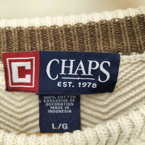チャップス CHAPS フロントロゴ刺繍へリンボ-ンニット メンズ JPN:L