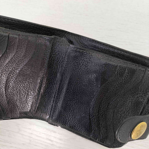 イルビゾンテ IL BISONTE 本革 シボ革 L字ファスナー レザー二つ折り財布 メンズ