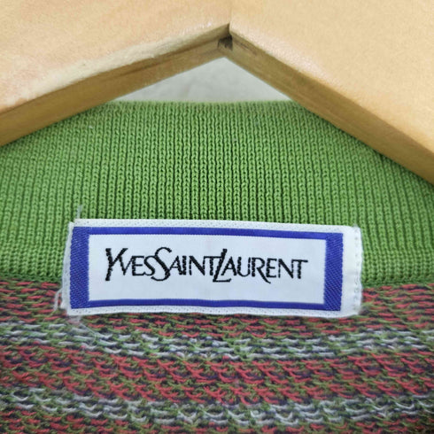 イヴサンローラン Yves Saint Laurent 総柄 ニットポロ メンズ