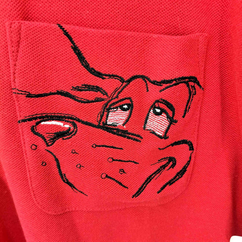 calro valentino 刺繍デザインL/Sポロシャツ メンズ JPN:M
