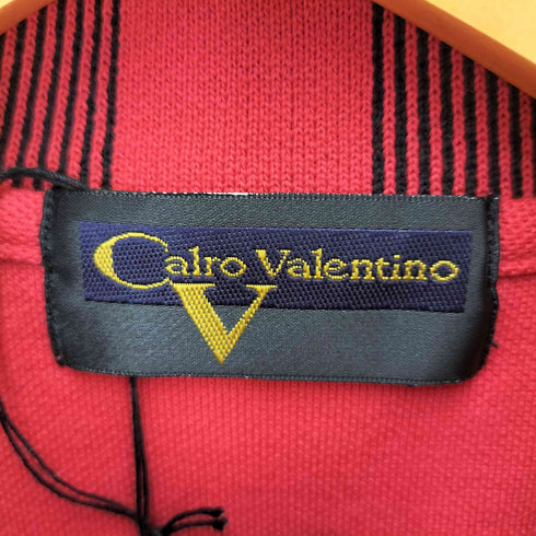 calro valentino 刺繍デザインL/Sポロシャツ メンズ JPN:M