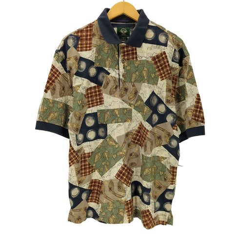 ドッカーズ DOCKERS 総柄ポロシャツ メンズ M