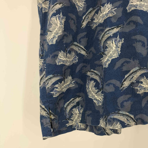 コロンビア Columbia フィッシュ柄 レーヨン混 アロハシャツ メンズ JPN:L