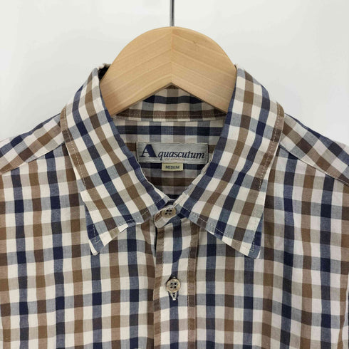アクアスキュータム AQUASCUTUM 90-00S クラブチェック レギュラーカラー L/S シャツ メンズ import:M