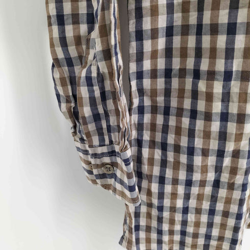 アクアスキュータム AQUASCUTUM 90-00S クラブチェック レギュラーカラー L/S シャツ メンズ import:M