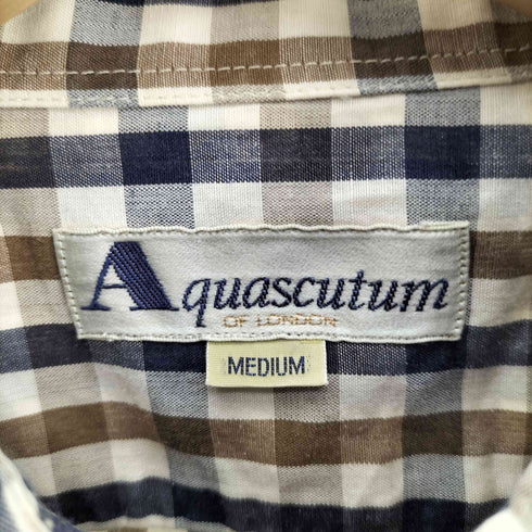 アクアスキュータム AQUASCUTUM 90-00S クラブチェック レギュラーカラー L/S シャツ メンズ import:M