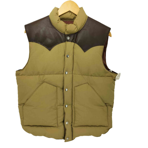 シュガーケーン SUGAR CANE LATHER YOKE DOWN VEST レザーヨーク・ダウンベスト メンズ L