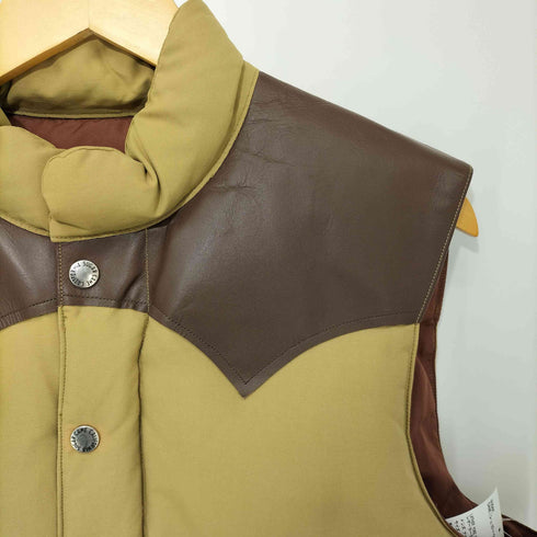 シュガーケーン SUGAR CANE LATHER YOKE DOWN VEST レザーヨーク・ダウンベスト メンズ L