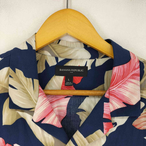 バナナリパブリック BANANA REPUBLIC 総柄 S/S レーヨンアロハシャツ レディース import:L