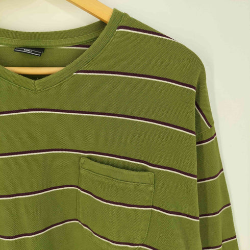 プア PWA SHAVED KANOKO BD V-NECK 鹿の子 ボーダー VネックTシャツ メンズ JPN:S
