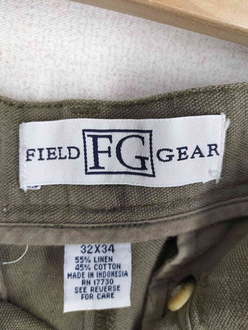 90S FIELD GEAR リネンブレンド 2タックパンツ メンズ 32X34