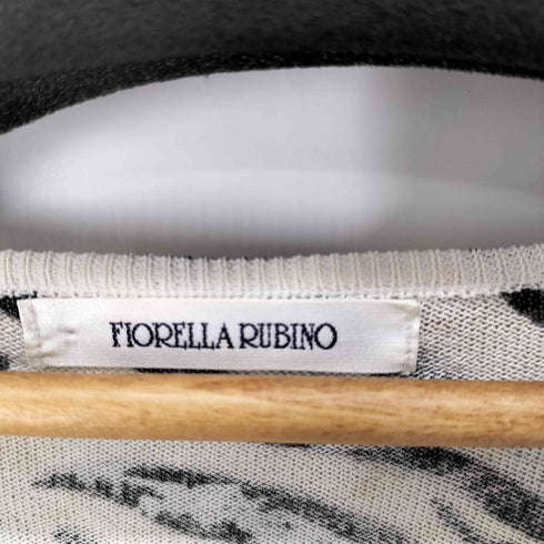 FIORELLA RUBINO 総柄 スパンコール ボートネックカットソー パワーネット Y2K グランジ レディース