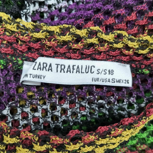 ザラ ZARA マルチカラー メッシュワンピース レディース S