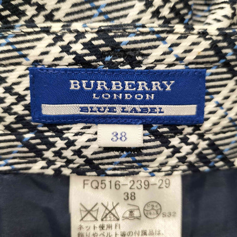 バーバリーブルーレーベル BURBERRY BLUE LABEL チェック プリーツ ミニ キュロット レディース JPN:38