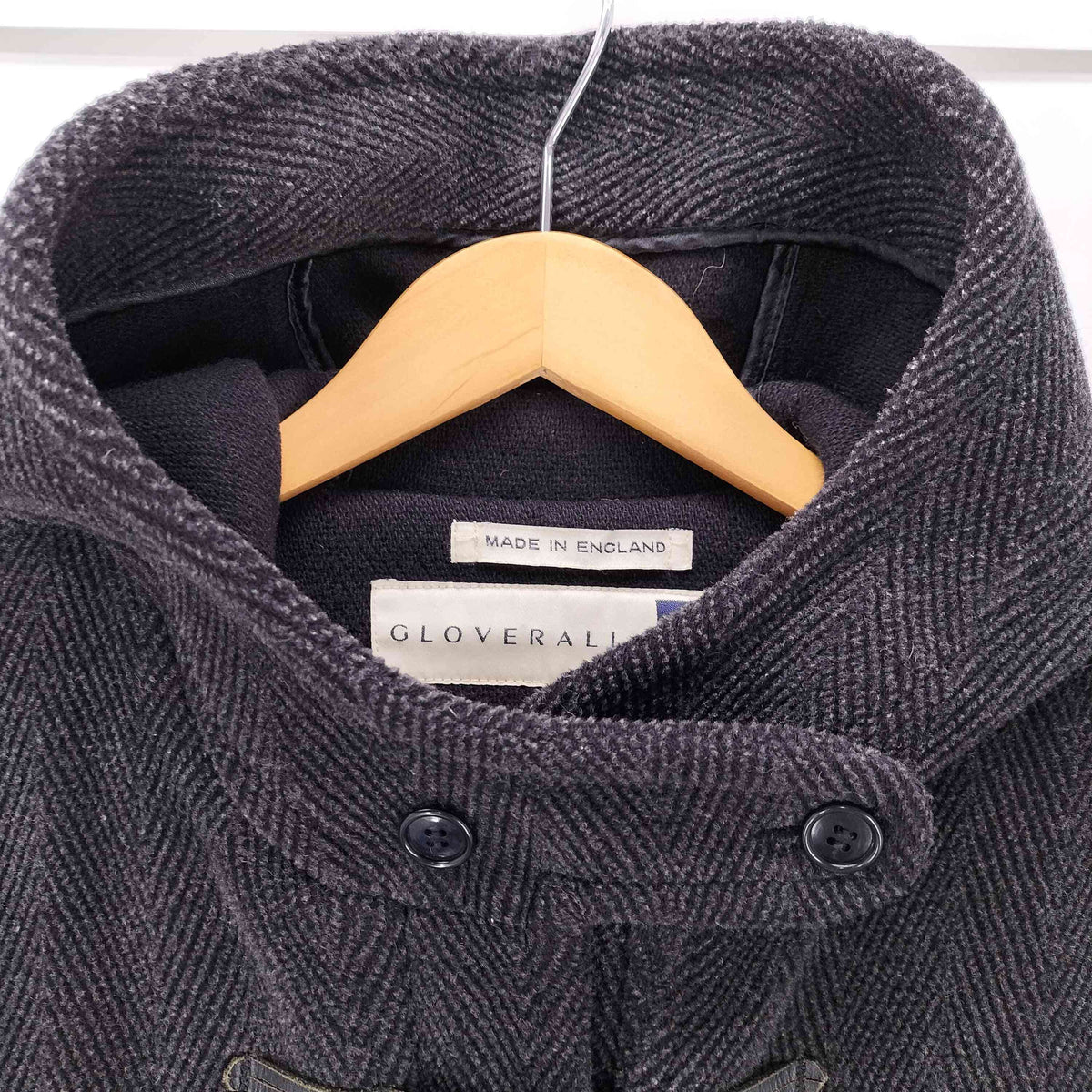 GLOVERALL ヘリンボーン　ダッフルコート　白タグ　ビンテージ　XL相当 90s VINTAGE ヴィンテージ 英国製 白タグ ヘリンボーン ダッフル