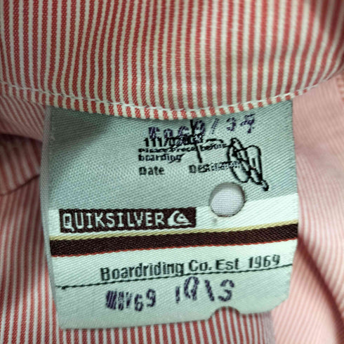 クイックシルバー Quiksilver フロントデザイン L/S ヒッコリーストライプシャツジャケット メンズ