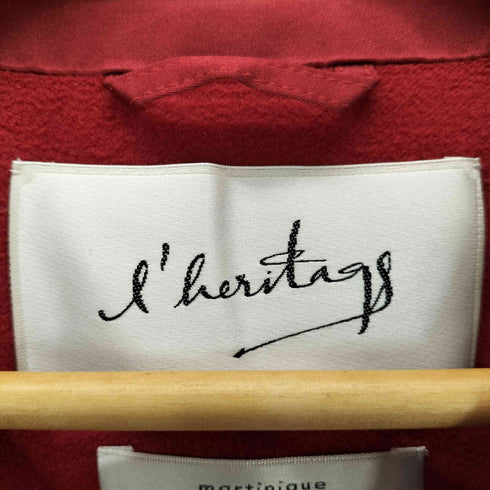 マルティニーク martinique l'heritage martinique ウエストベルト シルクノーカラーコート レディース