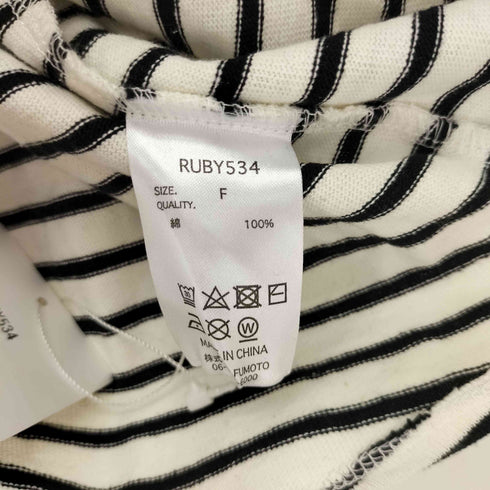 RUBY AND YOU Tシャツ ボーダーパフカットソー レディース FREE