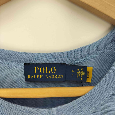 ポロラルフローレン POLO RALPH LAUREN 21SS 袖ロゴ刺繍 アシンメトリースリット ショートスリーブ リネンマキシワンピース レディース S