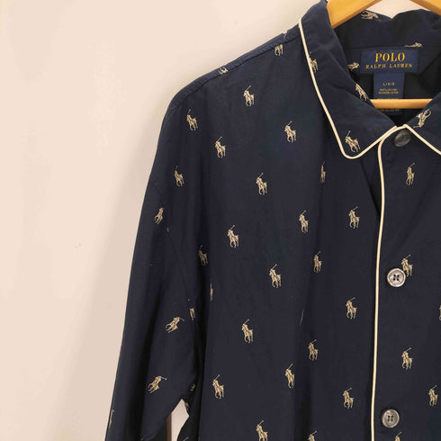 ポロラルフローレン POLO RALPH LAUREN ポニー総柄 パジャマシャツ メンズ import:L